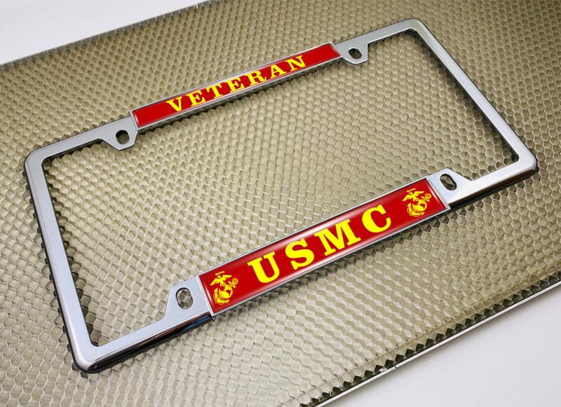 USMC - Veteran Marine Corps EGA - Car Metal License Plate Frame